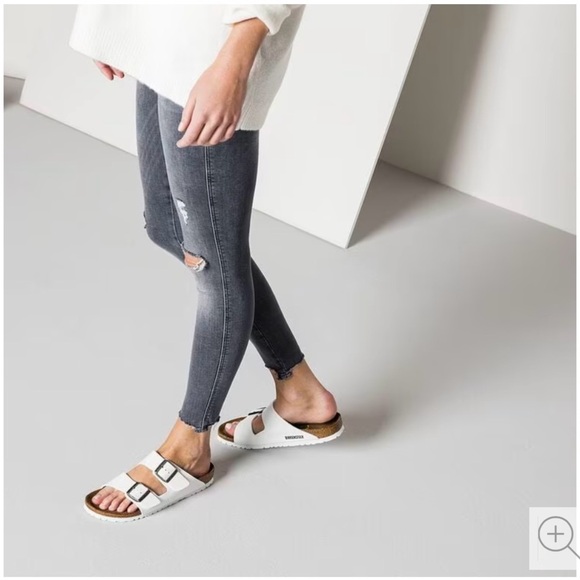 Birkenstock Arizona Birko Flor in White Size 36 - Picture 6 of 10